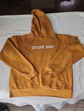 Evolution In Design Small Mustard Pullover Hoodie